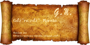 Göncző Manda névjegykártya